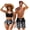 Black White Art, variant on Green Fire Matching Bathing Suits for Couples Trendy Womens Bikini Sets Sexy Tie Knot Quick Dry Summer Shorts Swimwear for Women Men Summer Couples Swimsuits Matching Sets-S