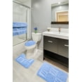 thumbnail image 3 of Ottomanson Nice Washable Non-Slip Rubberback Polypropylene Blue Bath Rug Set, 3 Piece, 3 of 8