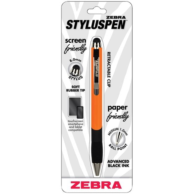 Zebra 39254 Retractable Stylus Pen Orange