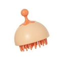 thumbnail image 2 of Bewildely Cepillo de masaje de champú para el cuero cabelludo de silicona de mano, masajeador de pelo para ducha, cepillo de limpieza, cepillo Juegos de accesorios de baño Naranja, 2 of 6