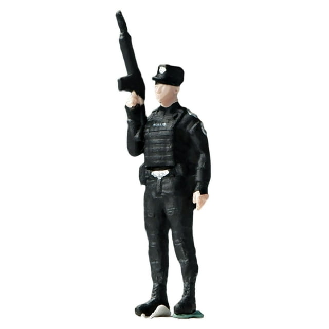 Figura de policía a escala 1/64 Figuras de diorama en miniatura Fotografía de jardín de hadas Estilo A