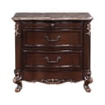 thumbnail image 2 of Leon 32 " 2 Drawer Nightstand Carved Details Marble Surface Brown, 2 of 5
