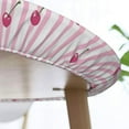 thumbnail image 6 of Round Tablecloth, Cherry Pink and White Striped Round Fitted Tablecloth with Elastic Waterproof Protection for 40-44" Round Table Cover for Indoor Dinner, Picnic, 6 of 6