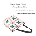 thumbnail image 3 of FORMRS Womens Canvas Tote Bag with Zipper Inner Pocket Shoulder Handbag, Flowers Geometric Pattern, 3 of 7