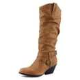 thumbnail image 4 of Fesfesfes Boots for Teen Girls Retro Belt Buckle Knee Length Increased Warmth Thick Heel High US:6(37), 4 of 6