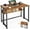 Rustic Brown, variant on Folding Desk with Storage Shelf, Foldable Computer Table for Small Spaces, Space Saving Sofa Table for Couch, Writing Work Office Computer Desk, Easy to Fold