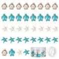 thumbnail image 2 of 40Pcs Turtle Beads Bulk Porcelain Tortoise Bead Charms Carved Ocean Animal Spacer Beads Elastic Thread for DIY Jewelry Making, 2 of 9