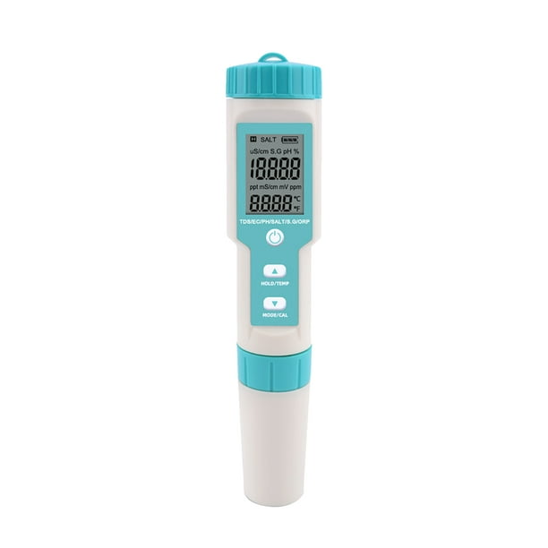 7 en 1 PH TDS EC ORP SG Salinity Temperature Multi-Parameter Pocket Water Quality Tester con