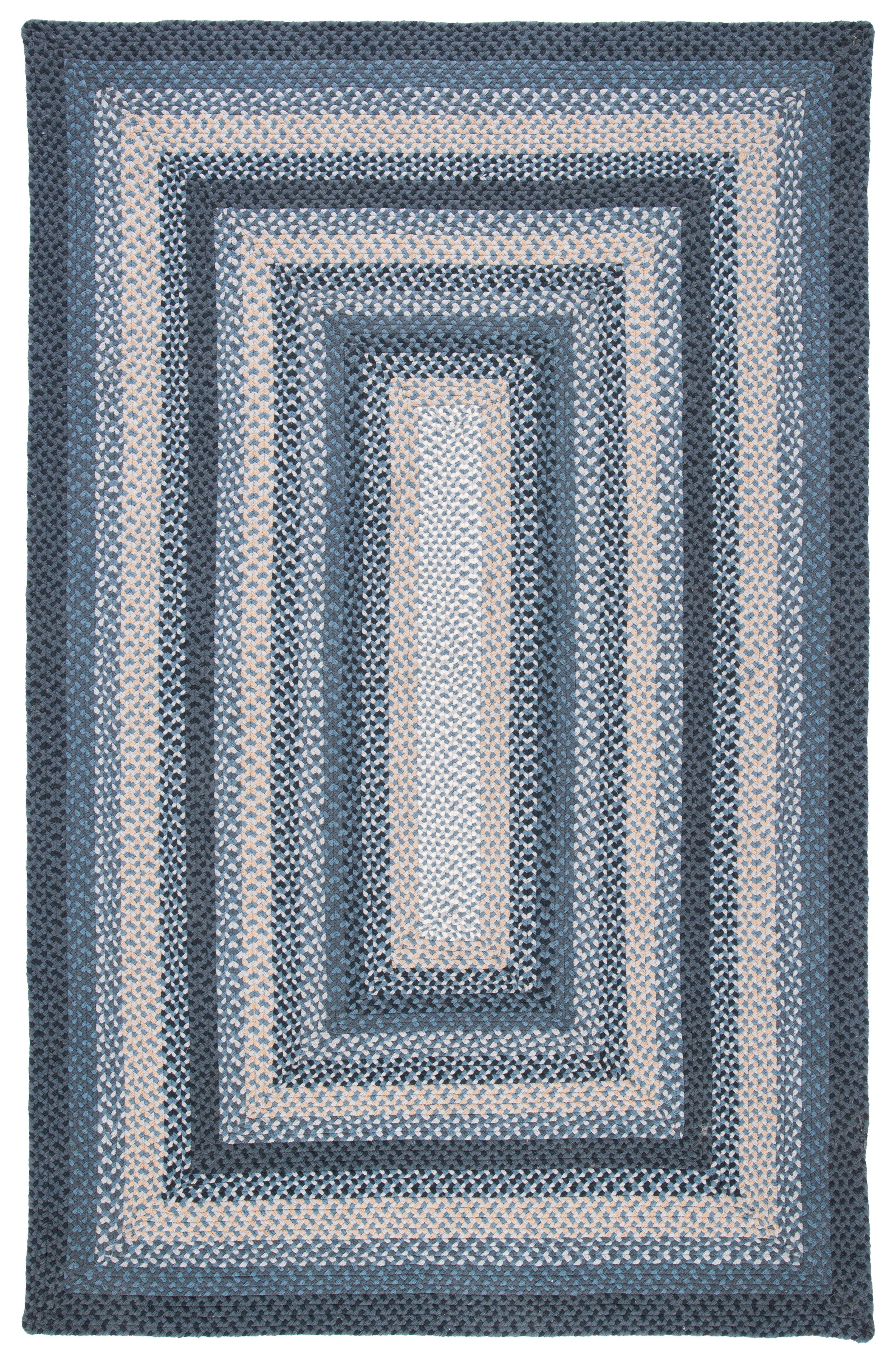 SAFAVIEH Braided Claes Bordered Reversible Area Rug, Dark Gray/Blue, 6' x 9'