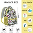 thumbnail image 4 of Everyday School Bag with Unique Leopard and Tropical Animal Print, Lightweight Student Backpack Featuring Fashionable Glitter Spots and Abstract Patterns, 4 of 4