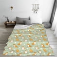 thumbnail image 5 of Honeii Dog And Flower Print Fleece Blanket - Throw Blanket for Bed, Sofa, Couch, Camping, and Travel , Microplush Ultra Soft Warm Blanket-60"x50", 5 of 7