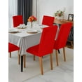 thumbnail image 3 of Stretch Chair Covers Set of 4, Christmas Red Universal Fit Elastic Decorative Dining Chairs Slipcovers for Wedding, Banquet, Simplistic, 3 of 6