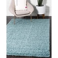 thumbnail image 1 of Unique Loom Solo Solid Shag Collection Modern Plush Light Slate Blue Area Rug (2' 2 x 3' 0), 1 of 5