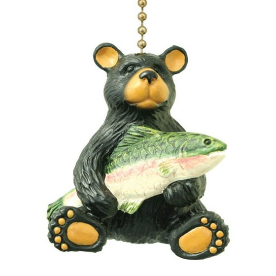 Black Bear With Fish Catch Nature Lover Decorative Ceiling Fan Pull Black Bear With Fish Catch Nature Lover Decorative Ceiling Fan Pull Com