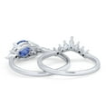 thumbnail image 4 of Two Piece Round Ring Tanzanite CZ 925 Sterling Silver Size 10, 4 of 7