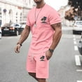 thumbnail image 2 of toraway Ensemble Court pour Hommes 2 Pcs Mode Été Coton Automne 2024 Ensemble de Sport Grande Taille Manches Courtes Col Rond Imprimé Noix de Coco TG, 2 of 4