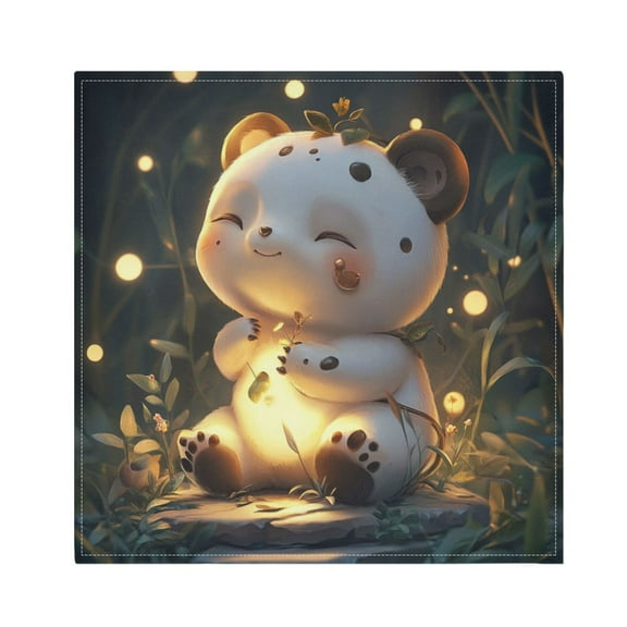 Napkin Satin Napkin 20*20Inchx1 Kitchen Towel Dinner Plate Towel Decorative Towel Napkin Tea Towel Suitable For Kitchen Table Gray Cartoon Bear