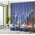 thumbnail image 4 of Ambesonne NYC Scene Shower Curtain, River and Skyline Photo, 69"Wx75"L, Dark Lavender Multicolor, 4 of 4