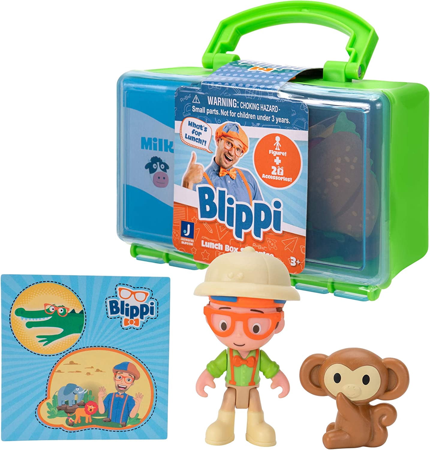 Buy Blippi Toy Lunch Box 2 Pack, Chef and Zookeeper 2.5 Inch Minis ...