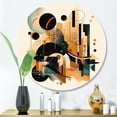 thumbnail image 2 of Designart "Sublime Simplicity in Black and Gold" Minimalism Metal Round Wall Art Prints, 2 of 5