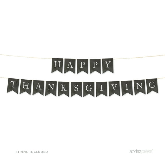 Happy Thanksgiving! Vintage Chalkboard Pennant Party Banner