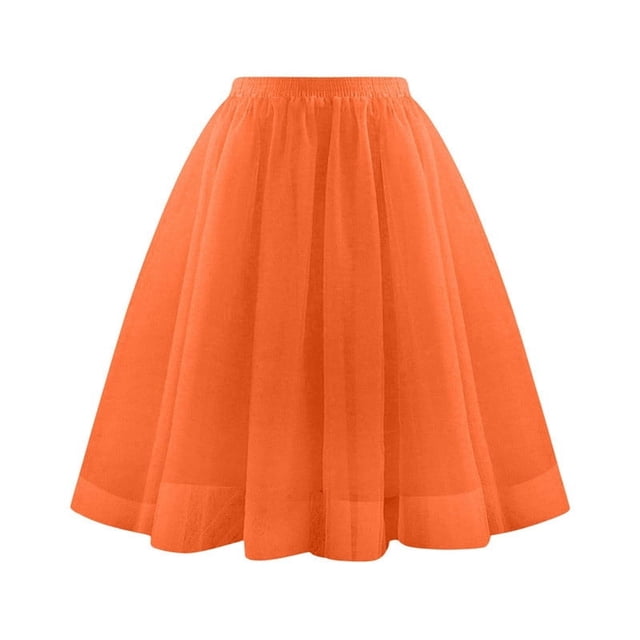 JMKQLZ Ladies' Star Spring/Summer High Waist Puff Skirt Cake Half Length Skirt Mesh Yarn Skirt
