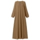 thumbnail image 4 of Vestidos Prolriy para mujer 2024, vestido musulmán con estampado de lunares, mangas largas, ropa de oración, vestidos de mujer, marrón, talla XXXXL, 4 of 4
