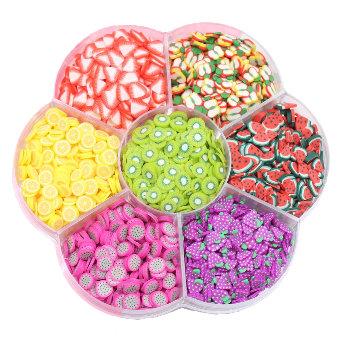 GENEMA Assorted Fruit Slices 90g Wheel Slime Supplies Slime Acessories Slime Add ins Polymer Clay Nail Art Kit Maker for Kids