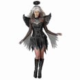 thumbnail image 1 of Ladies Adult Dark Fallen Angel Fancy Dress Costume Halloween Black Fairy Outfit, 1 of 2