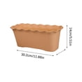 thumbnail image 2 of Scalloped Edge Planter Box Small Window Flower Pot for Live Plants Vegetables Herbs Outdoor Garden Patio Railing Balcony Deck Decor Lightweight Durable with Drainage(Light Brown), 2 of 8