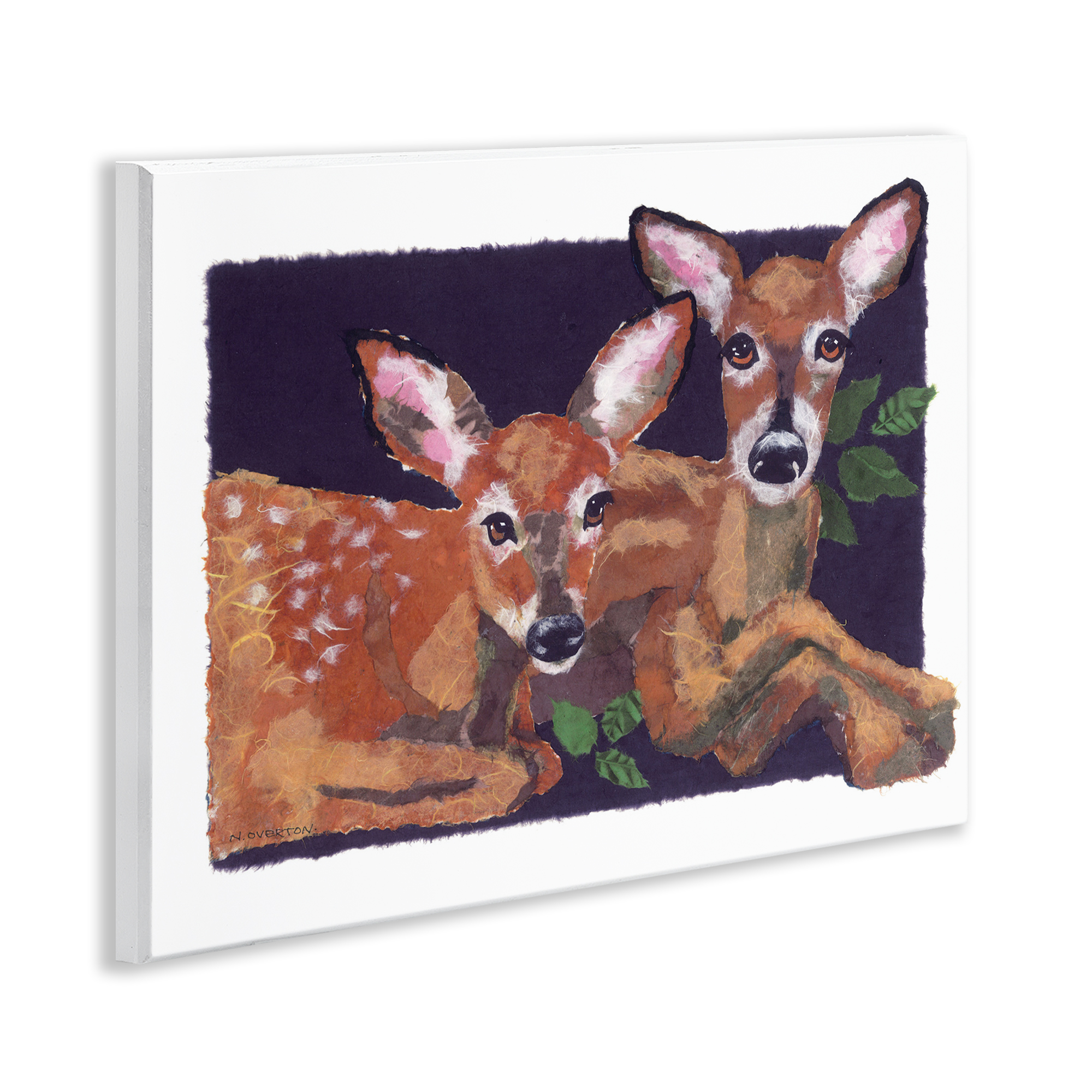 Stupell Industries Fawn Siblings Portrait Animals & Insects Painting Unframed Art Print Wall Art, 14 x 11