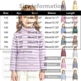 thumbnail image 2 of Girls Striped Turtleneck Shirt Kids Long Sleeve Mock Neck Layering Tee Fall Winter School Casual Top, 2 of 6