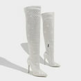 thumbnail image 3 of Mepaouo Rhinestones Boots for Women 2025 Sexy Pointed Toe Stiletto High Heels Stretch Thigh High Boots, 3 of 7