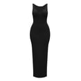 thumbnail image 5 of JGGSPWM Women's Plus Size Bodycon Tank Dress Deep V-neck Sleeveless Casual Long Maxi Dresses Party Club Beach Sundresses Black XL, 5 of 6