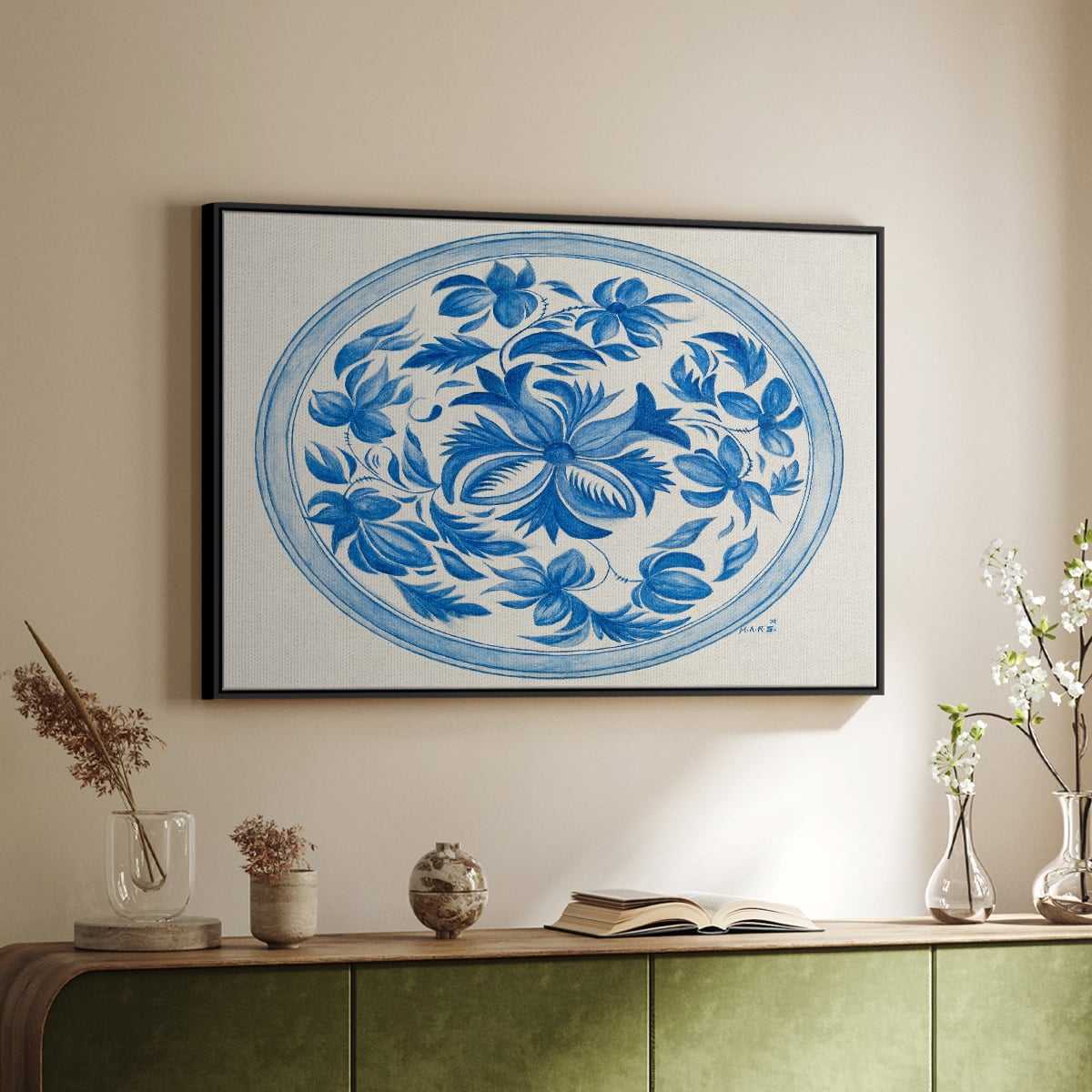 Vintage Landscape-CXXIII By Wexford Home Framed in Black Wood Gallery Wrapped Canvas 17 in. x 25 in.