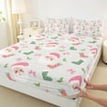 thumbnail image 3 of Castle Fairy Cartoon Bow Santa Claus Twin Sheet Sets 3pcs for Kids Child,Xmas Festival Twin Fitted Sheet Microfiber,Merry Christmas Breathable Flat Sheet,Super Cozy Room Decor, 3 of 7