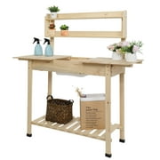 SalonMore Wooden Garden Workbench Sliding Table Natural Fir