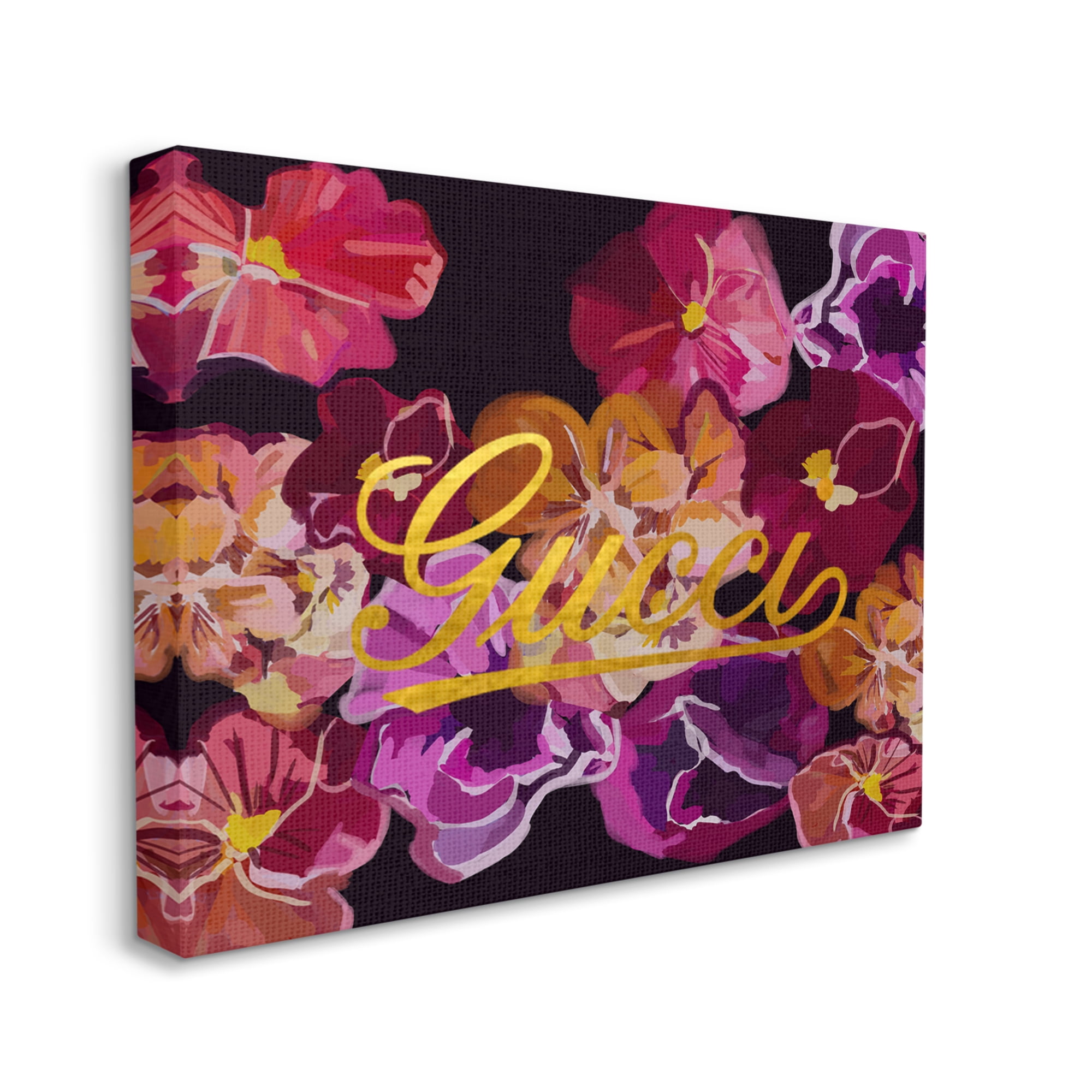 Stupell Industries Glam Brand Flower Pattern Botanical & Floral Painting Gallery Wrapped Canvas Art Print Wall Art, 30 x 24