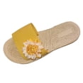 thumbnail image 5 of Dakaela Flower Flat Sandals for Women Comfortable Summer Beach Walking Slippers Arch Support Open Toe Casual Slip on Slides Yellow 8, 5 of 6