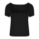 thumbnail image 3 of Fiudx Ofertas y Liquidaciones Moda Mujer Verano Sólido Manga Corta Cuello Cuadrado Blusa Superior Camiseta, 3 of 4