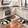 thumbnail image 3 of Kitchen Rugs Sets Of 2,Black Boho Geometric and Plant Pattern Anti Fatigue Kitchen Mat Rugs Non Slip Washable,Decorative Kitchen Floor Mats for Kitchen,Sink,Laundry,17"x47"+17"x47", 3 of 5