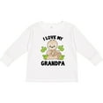 thumbnail image 3 of Inktastic Cute Sloth I Love My Grandpa with Green Leaves Boys or Girls Long Sleeve Toddler T-Shirt, 3 of 5