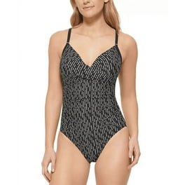 Calvin Klein GREEN Tuck Scoopneck One-Piece Swimsuit, US 18