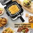 thumbnail image 4 of Deep Fryer with Basket, 1500W Electric Deep Fryer, Temperature Control, Removable Lid, 2.5L/1.5L Non-Stick Inner Pot, Easy to Clean Cooker Springtok Cooking Food, 4 of 24