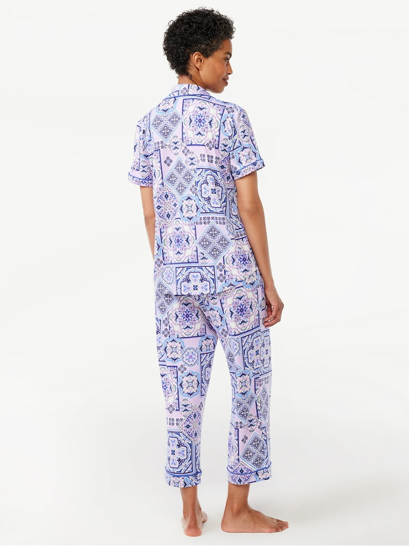 女王蜂 qb original night wear tops(cotton) Joyspun Women's Velour Notch Collar Top and Pants Pajama Set