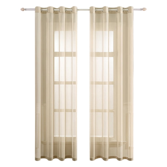 Coofit Rideau Transparent Couleur Unie Passe-Partout Panneau de Fenêtre en Gaze Translucide