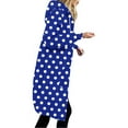 thumbnail image 4 of Miluxas Polka Dots Printed Long Sleeve Hoodie for Woman Zip up Hoodies Knee Length Sweatshirt Jackets Casual Loose Hoode Coat Blue XL(XL), 4 of 5