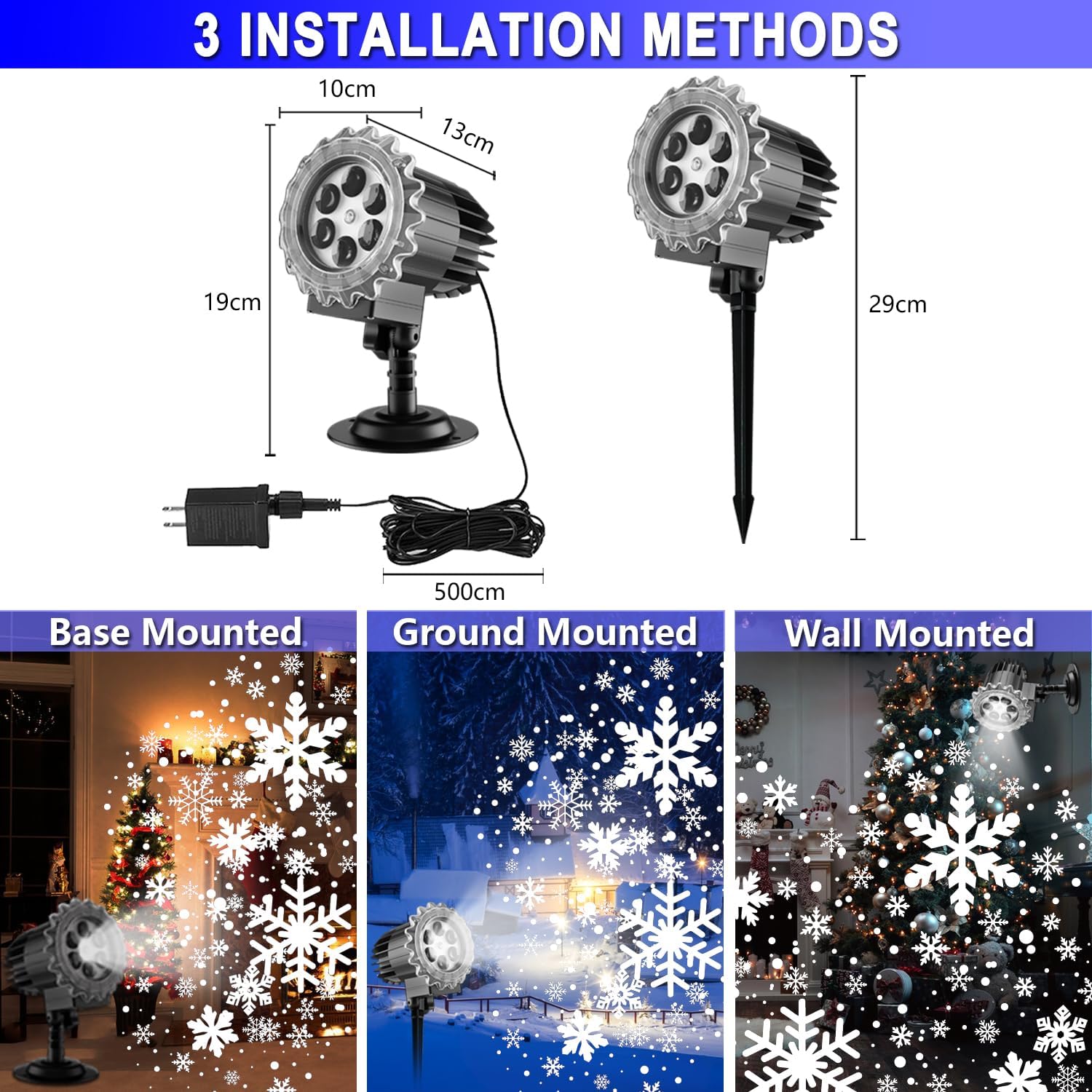 Uncahome Christmas LED Snowflake Projector Lights Outdoor photo 7