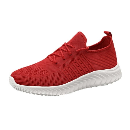 

zuwimk Sneakers For Men Men s Sneakers Fashion Casual Shoes Dress Sneaker Oxford Shoes Red