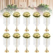 10×Vase Flower Vases Trumpet Tall Vase Gold Wedding Centerpieces for Party Table